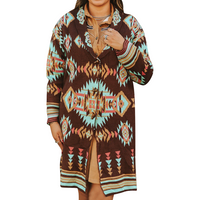 Women's Aztec Knitted Button Down Cardigan Sweater