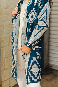 Women's Aztec Knitted Button Down Cardigan Sweater