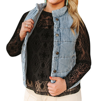 Women's Vintage Acid Wash Puffer Vest