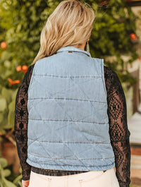 Women's Vintage Acid Wash Puffer Vest