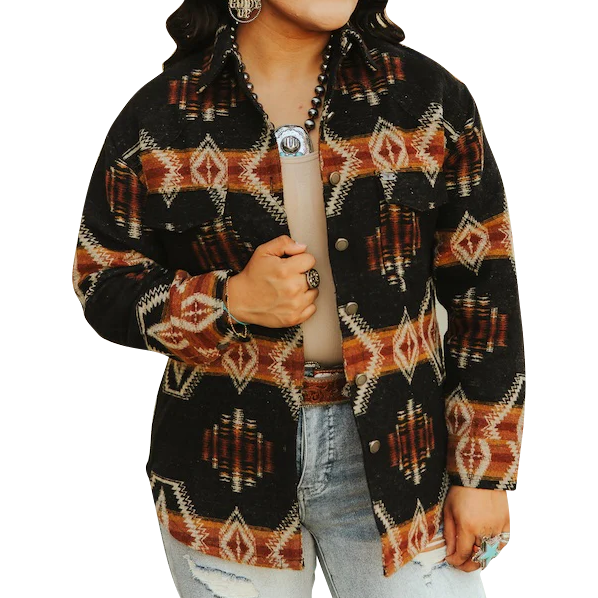 Unisex Aztec Button Down Shacket