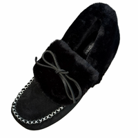 Women's Lynette Lined Suede Slippers with Sole (Clearance - Final Sale)