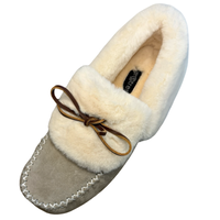 Women's Lynette Lined Suede Slippers with Sole (Clearance - Final Sale)