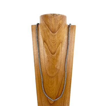 Navajo Pearl Long Silver-Tone Bead Necklace