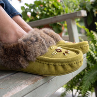 Women's Rabbit Fur Moccasins (Limited Edition Green)