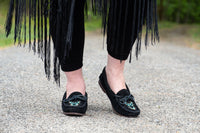Women's Beaded Suede Moccasin Shoes
