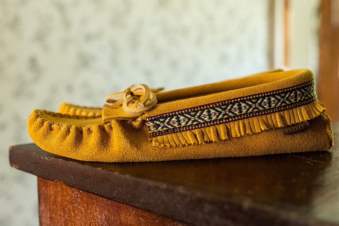 Women's Fringed Suede Moccasin Slippers