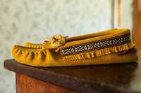 Women's Fringed Suede Moccasin Slippers