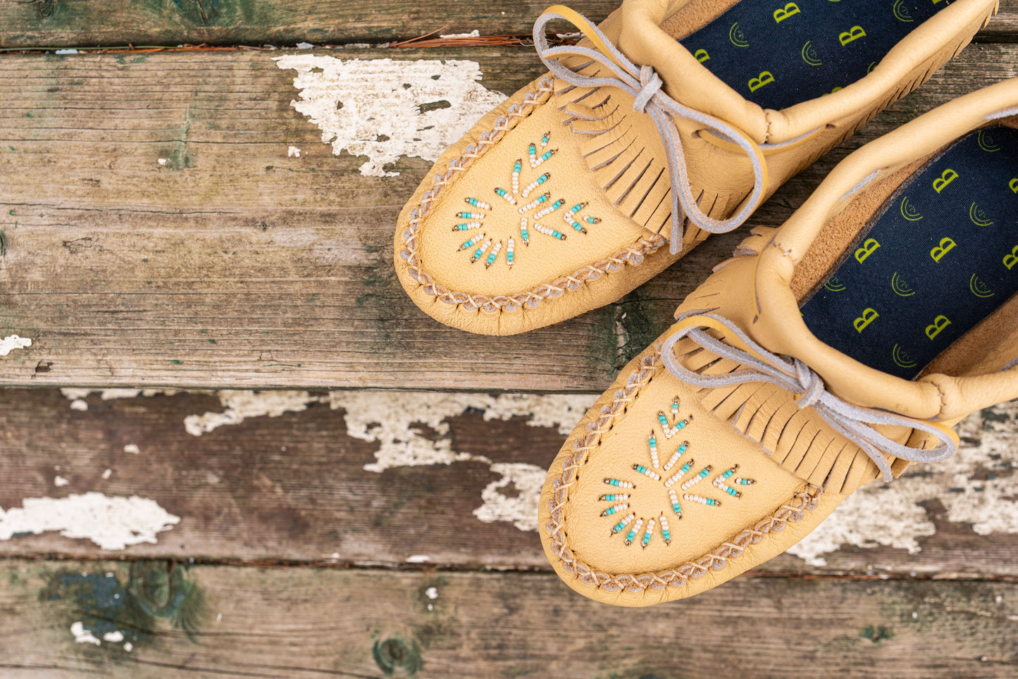 Women's Beaded Fringed Moccasin Shoes