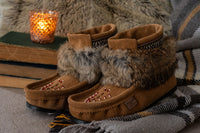 Women's Rabbit Fur Ankle Moccasin Boots
