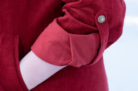 Women's Corduroy Pearl Snap Tunic Shacket