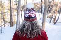 Ombre Aztec Faux Fur Pom Beanie