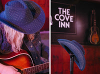 Rhinestone Studded Denim Cowboy Hat
