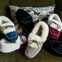 Women's Lynette Lined Suede Slippers with Sole (Clearance - Final Sale)