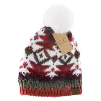 Ombre Aztec Faux Fur Pom Beanie