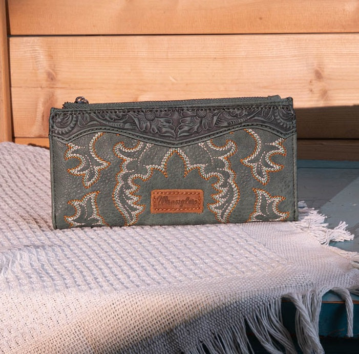 Embroidered Bi-Fold Wallet