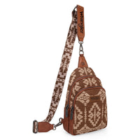 Southwestern Print Small Canvas Sling Chest Bag