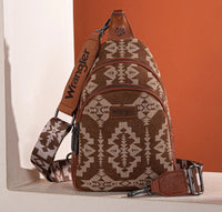 Southwestern Print Small Canvas Sling Chest Bag