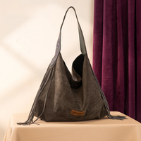 Fringe Floral Tooled Hobo Bag