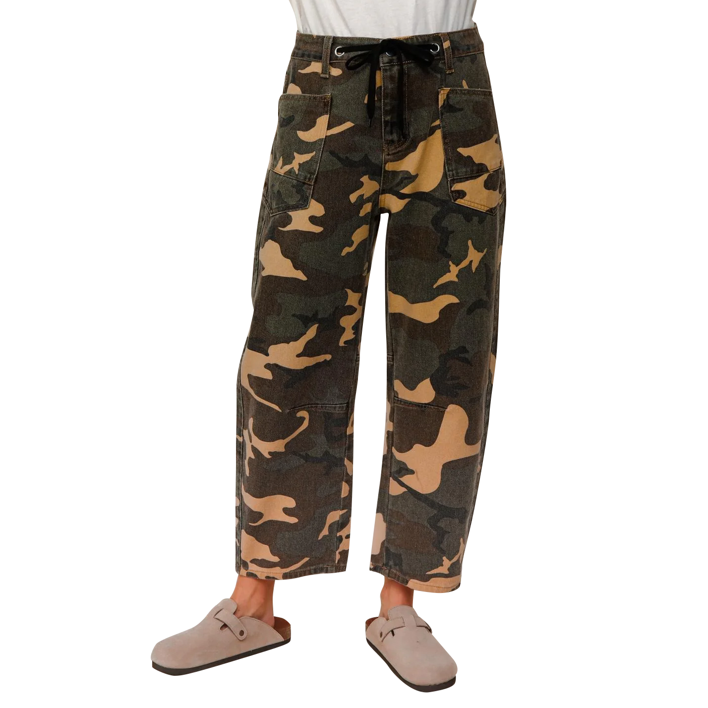 Women's Camo Relaxed Fit Boyfriend Jeans