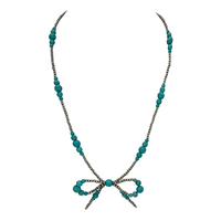 Navajo Pearl Bead Bow Tie Necklace