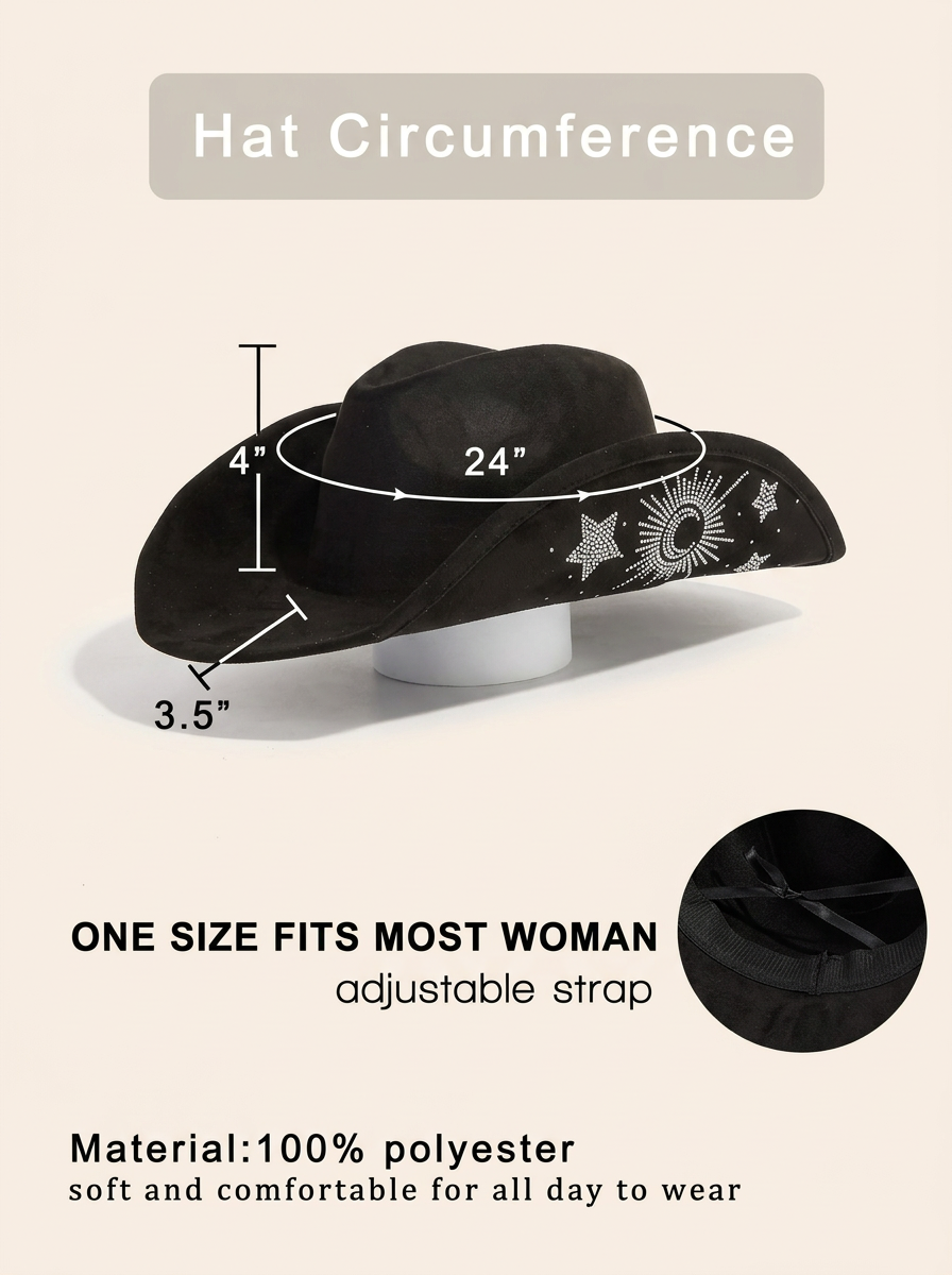 Rhinestone Embroidered Western Cowboy Hat