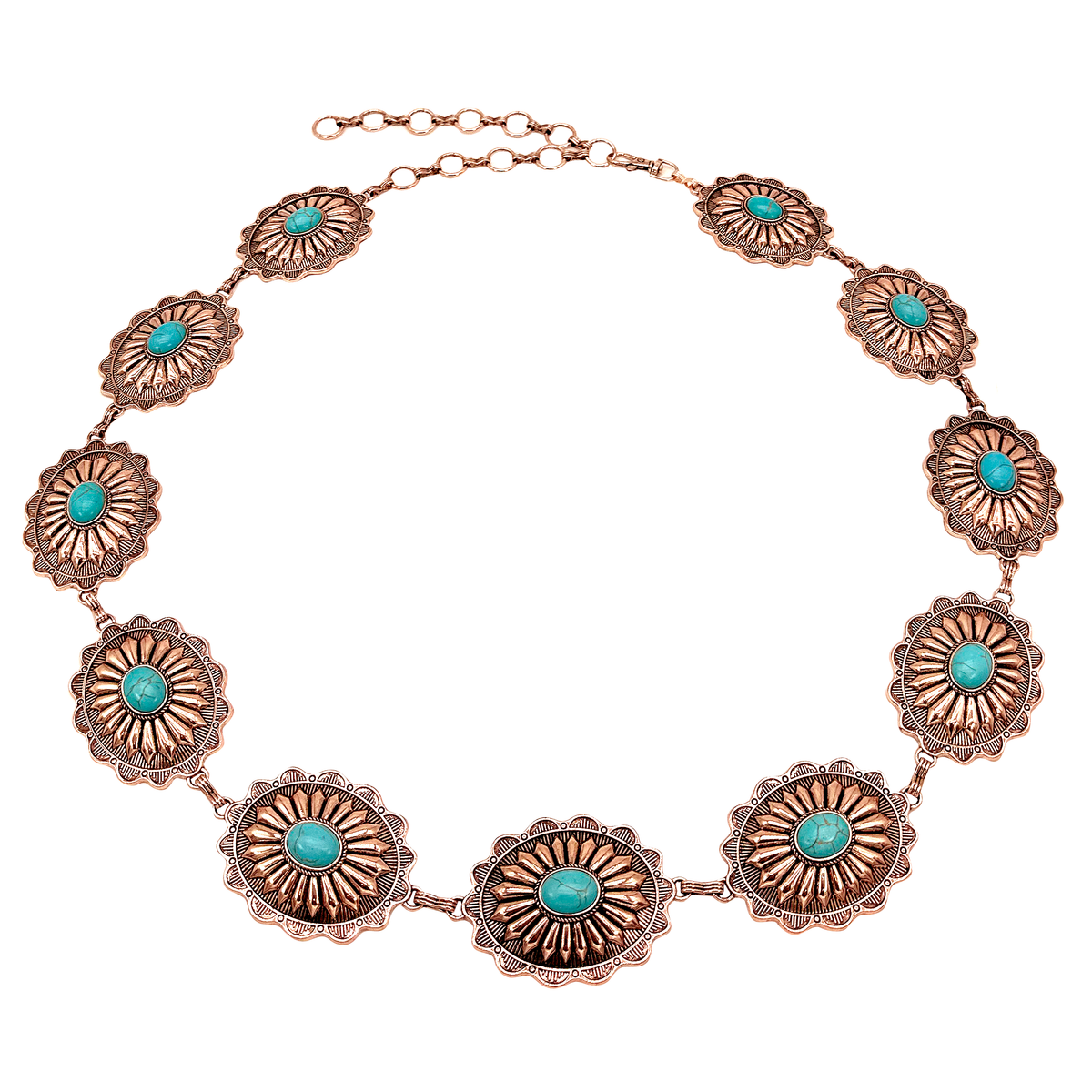 Western Concho Link Chain Belt