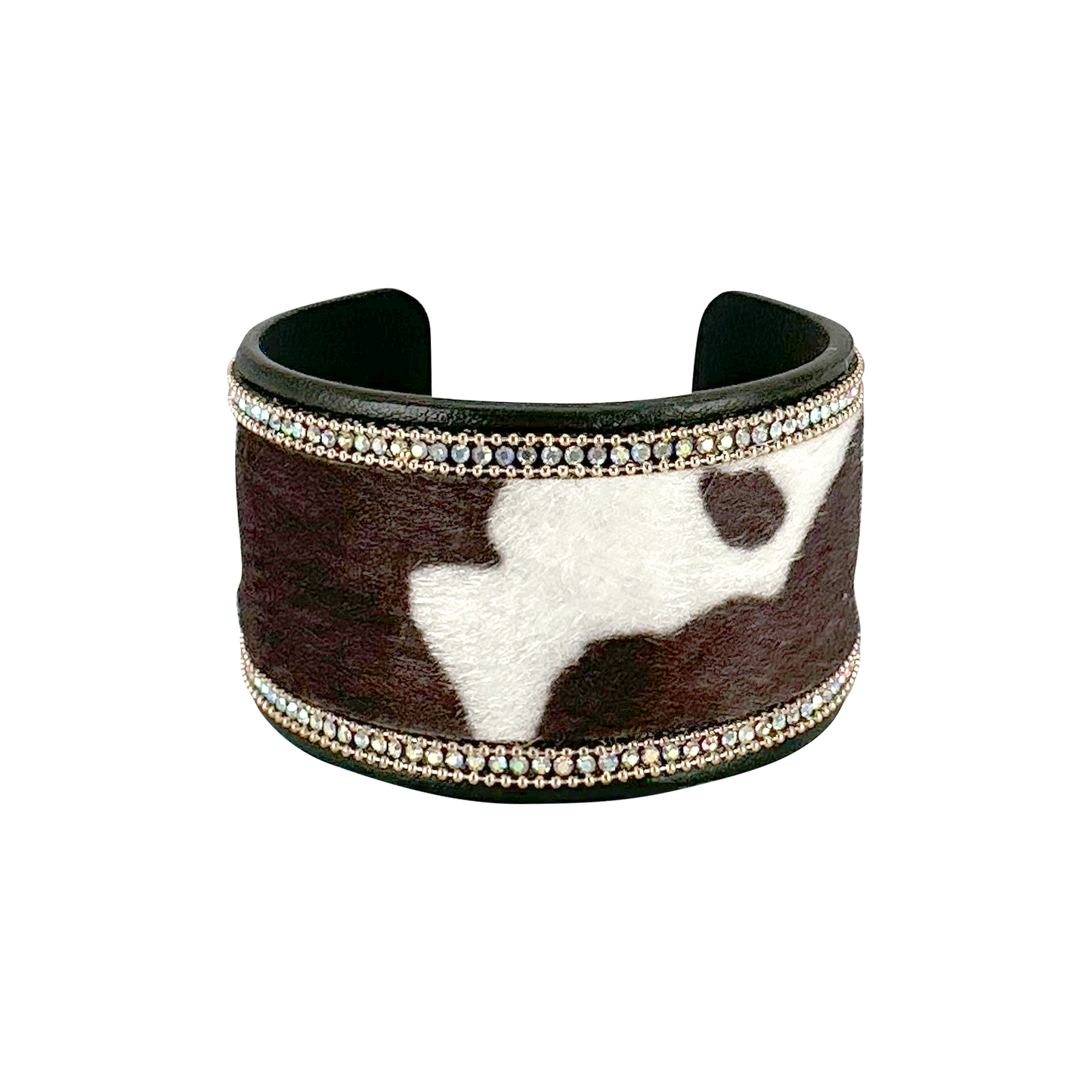 Let's Dance Cowhide Crystal Cuff Bracelet