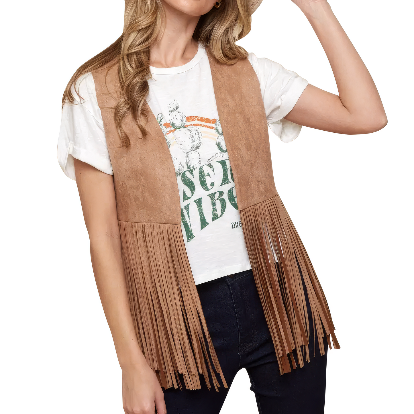 Women's Western Fringe Open Front Vest