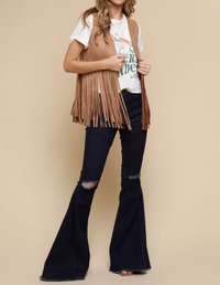 Women's Western Fringe Open Front Vest