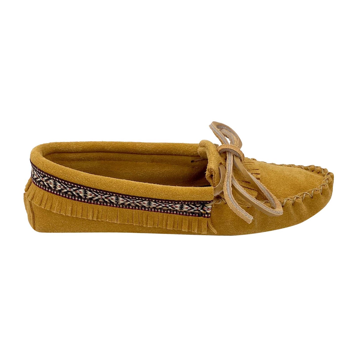 Women's Fringed Suede Moccasin Slippers