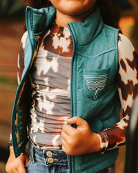 Girls Jade Embroidered Puffer Vest