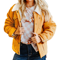 Women's Sherpa Lined Collared Camel Jacket (Size Small ONLY)
