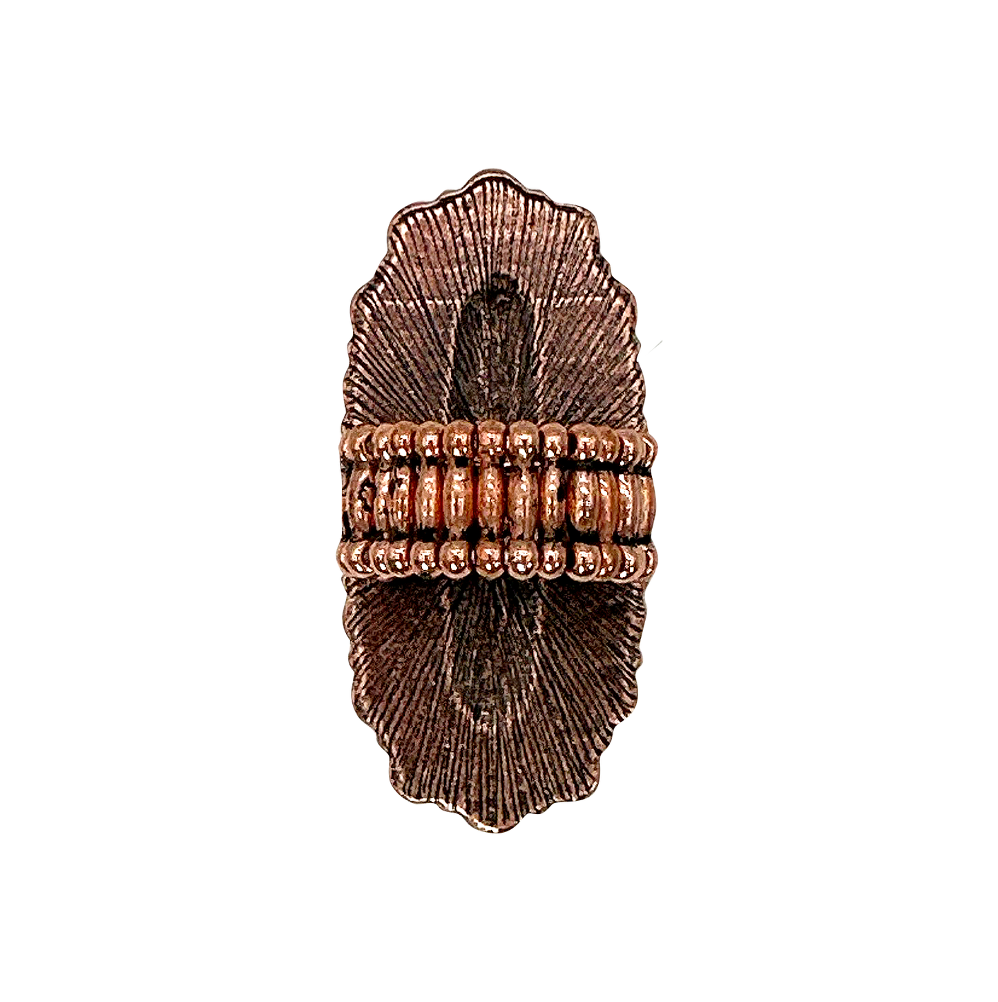 Copper Stretch Oval Concho Turquoise Ring