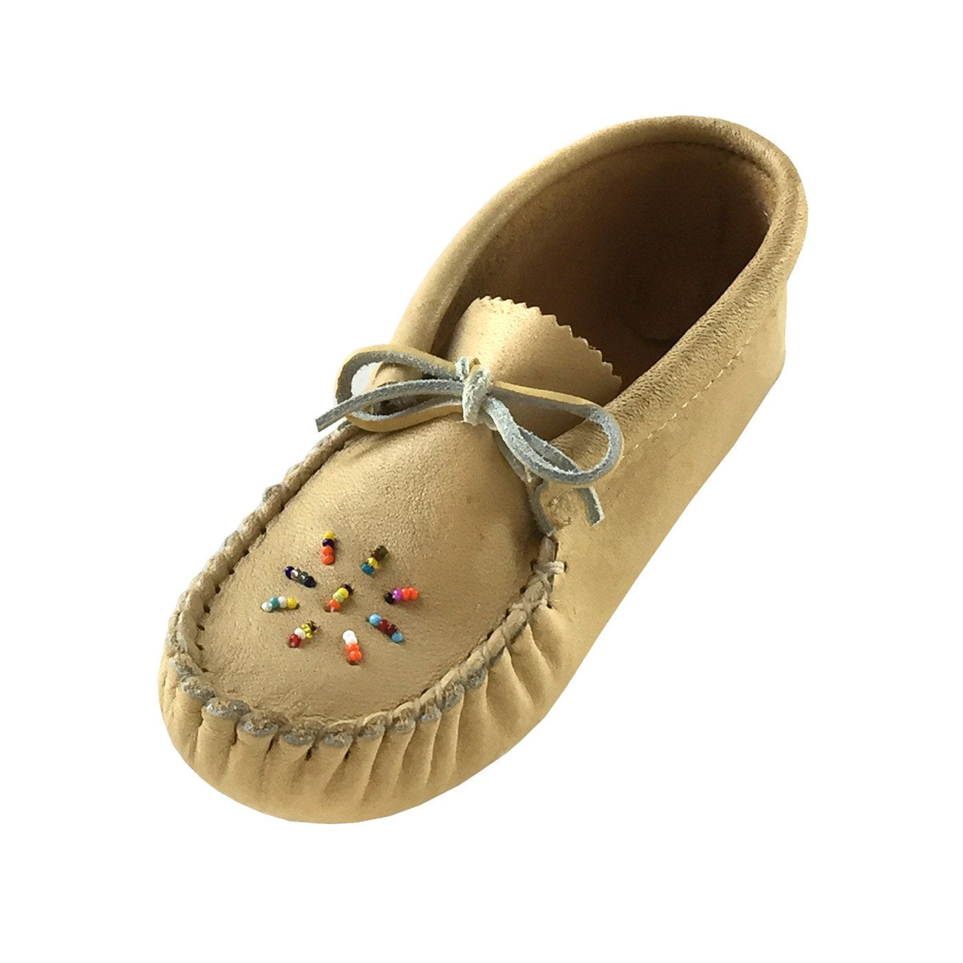 Children's Beaded Moose Hide Moccasin Slippers