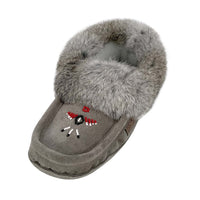 Men's Rabbit Fur Thunderbird Moccasin Slippers