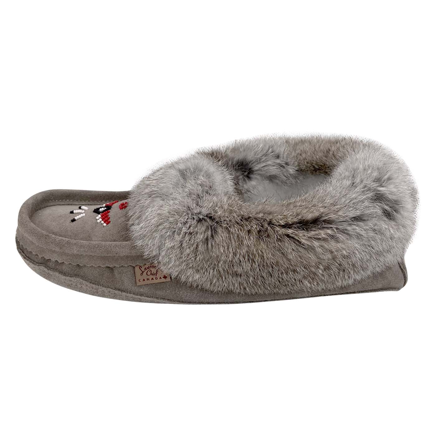 Men's Rabbit Fur Thunderbird Moccasin Slippers