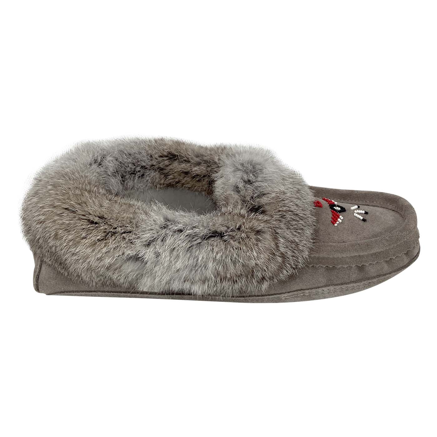 Men's Rabbit Fur Thunderbird Moccasin Slippers