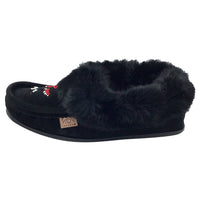 Men's Rabbit Fur Moccasin Slippers with Sole
