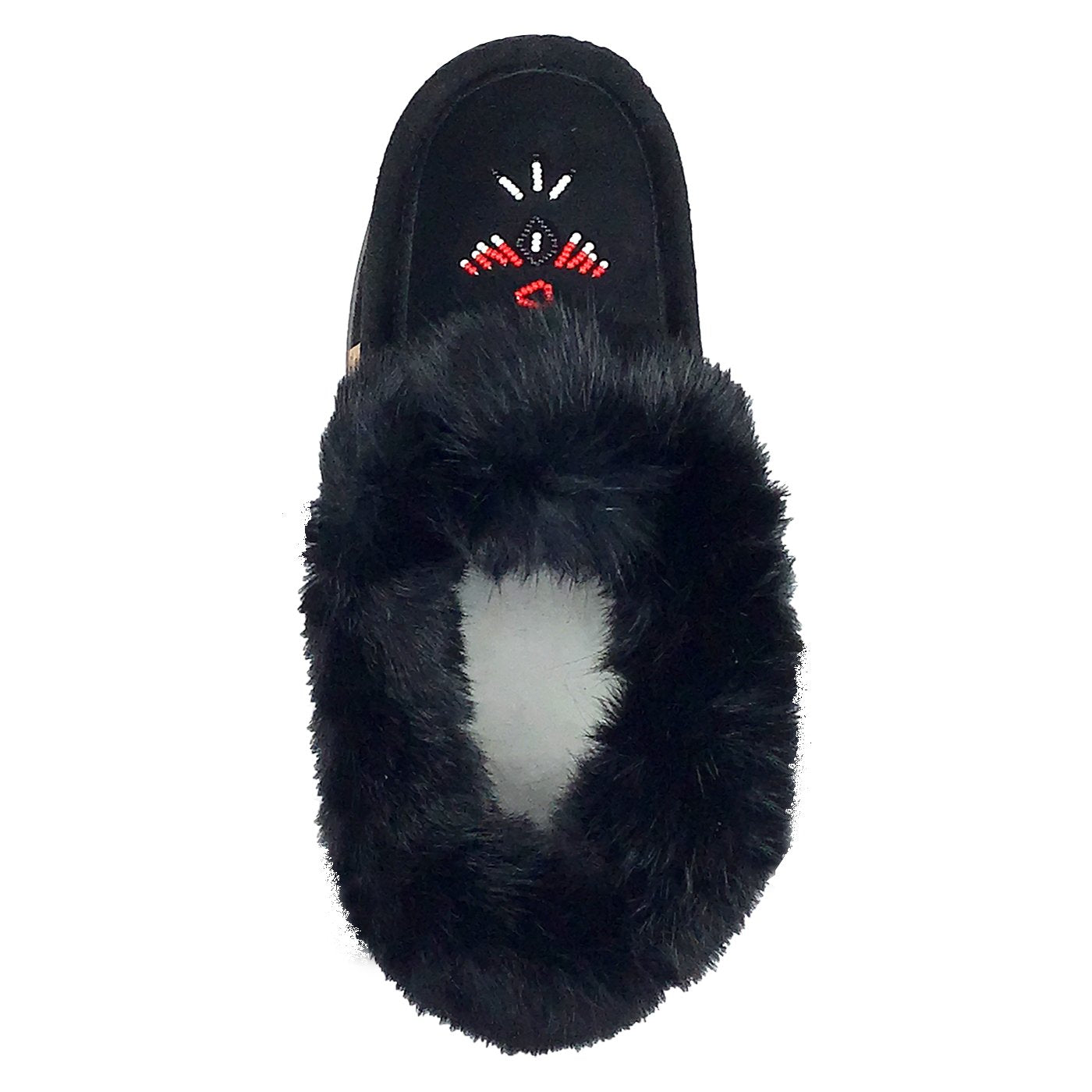 Men's Rabbit Fur Moccasin Slippers with Sole