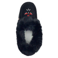 Men's Rabbit Fur Moccasin Slippers with Sole