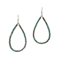 Navajo Pearl Beaded Teardrop Earrings
