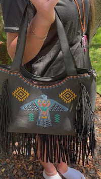 Embroidered Fringe Collection Tote Bag