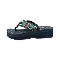 Women's Embroidered Wedge Flip-Flops