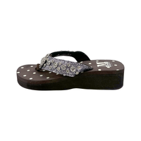 Women's Embroidered Wedge Flip-Flops
