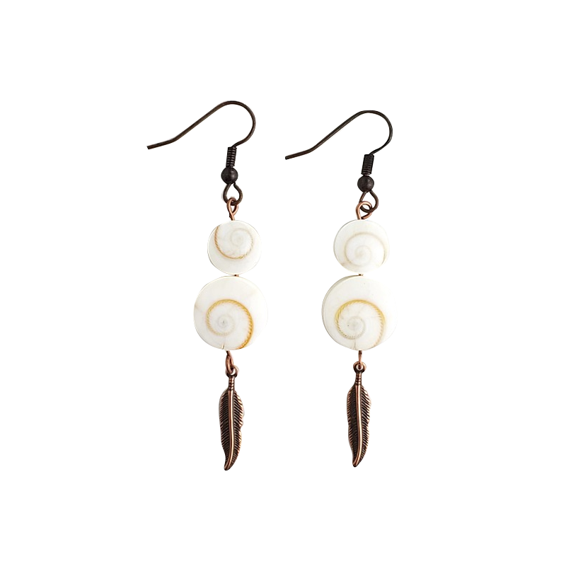Paua & Shiva Shell Copper Earrings