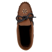 Women's Elk Hide Leather Beaded Moccasin Slippers