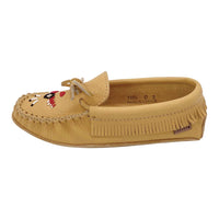 Women's Moose Hide Leather Fringed Moccasin Slippers