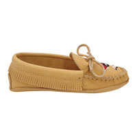 Women's Moose Hide Leather Fringed Moccasin Slippers
